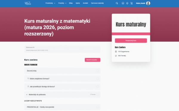 Kurs maturalny z matematyki (wersja VIP) #matura-2026 #rozszerzenie - obrazek 2