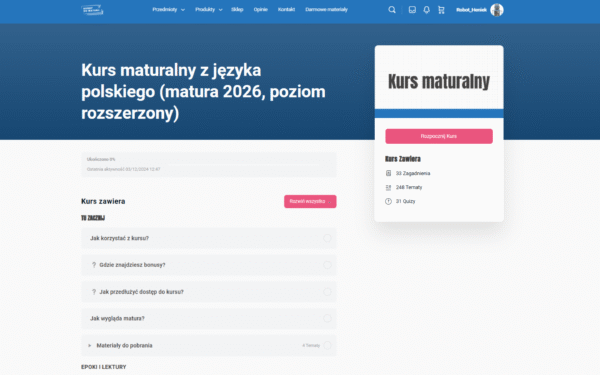 Kurs maturalny z języka polskiego (wersja VIP) #matura-2026 #rozszerzenie - obrazek 2