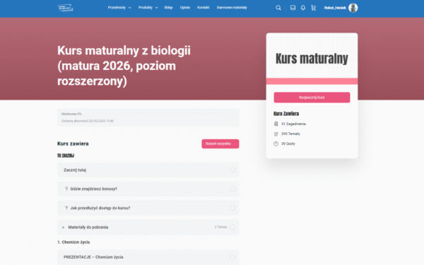 Kurs maturalny z biologii (wersja standard) #matura-2026 #rozszerzenie - obrazek 2