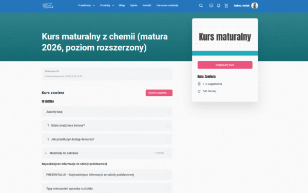 Kurs maturalny z chemii (wersja standard) #matura-2026 #rozszerzenie - obrazek 2