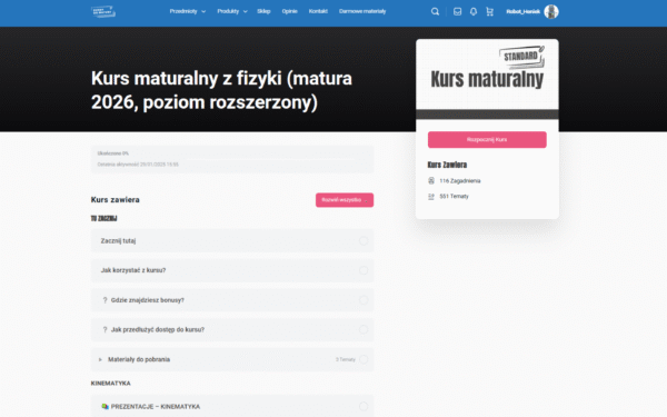 Kurs maturalny z fizyki (wersja VIP) #matura-2026 #rozszerzenie - obrazek 2