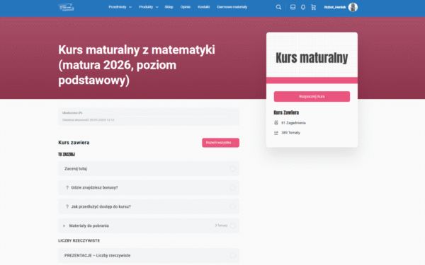 Kurs maturalny z matematyki (wersja VIP) #matura-2026 #podstawa - obrazek 2