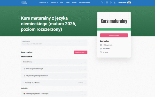 Kurs maturalny z języka niemieckiego (wersja VIP) #matura-2026 #rozszerzenie - obrazek 2