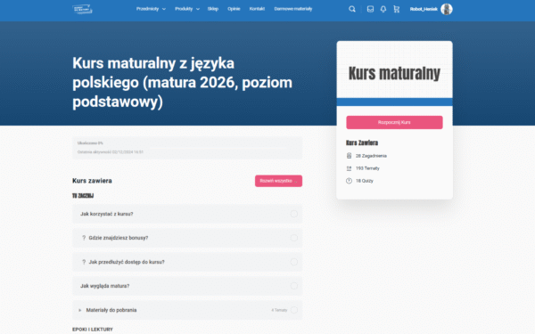 Kurs maturalny z języka polskiego (wersja standard) #matura-2026 #podstawa - obrazek 2
