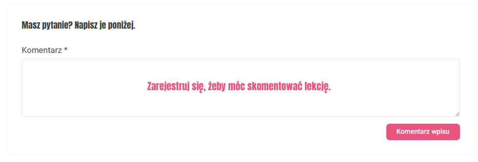 Zarejestruj się, żeby móc skomentować lekcję